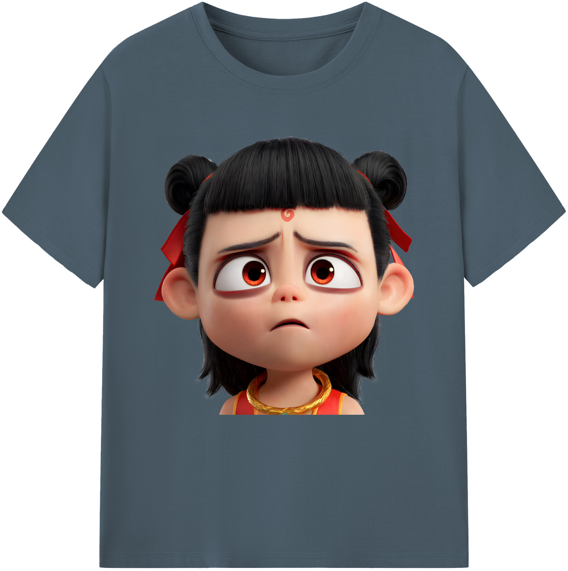 （画像用） Ne Zha 2 ナタ 魔童の大暴れ 綿100％半袖Tシャツ（フロントプリント）